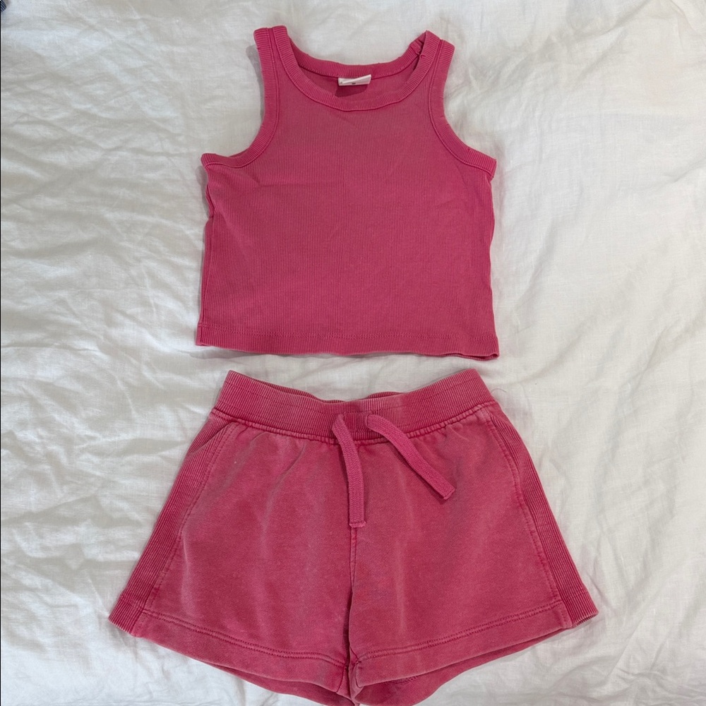 Zara girl Ribbed Pink set
